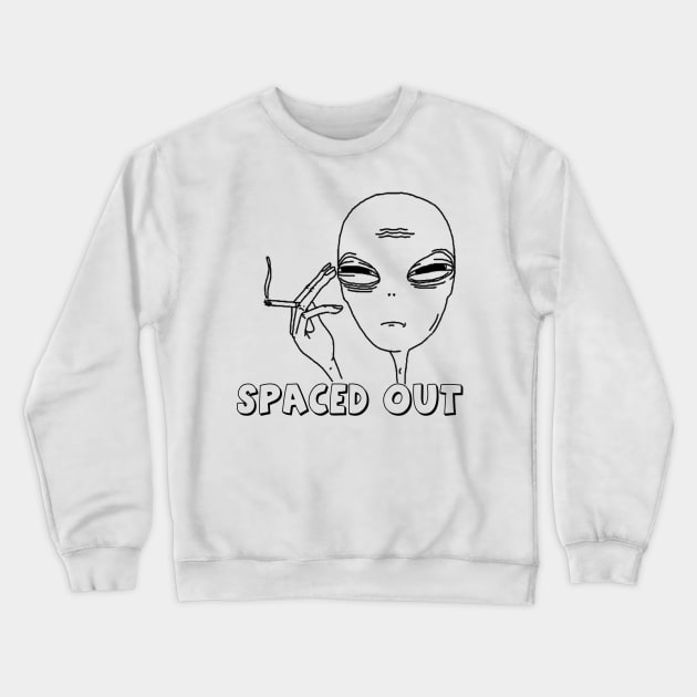 Spaced Out Alien Smoking Crewneck Sweatshirt by BurritoKitty